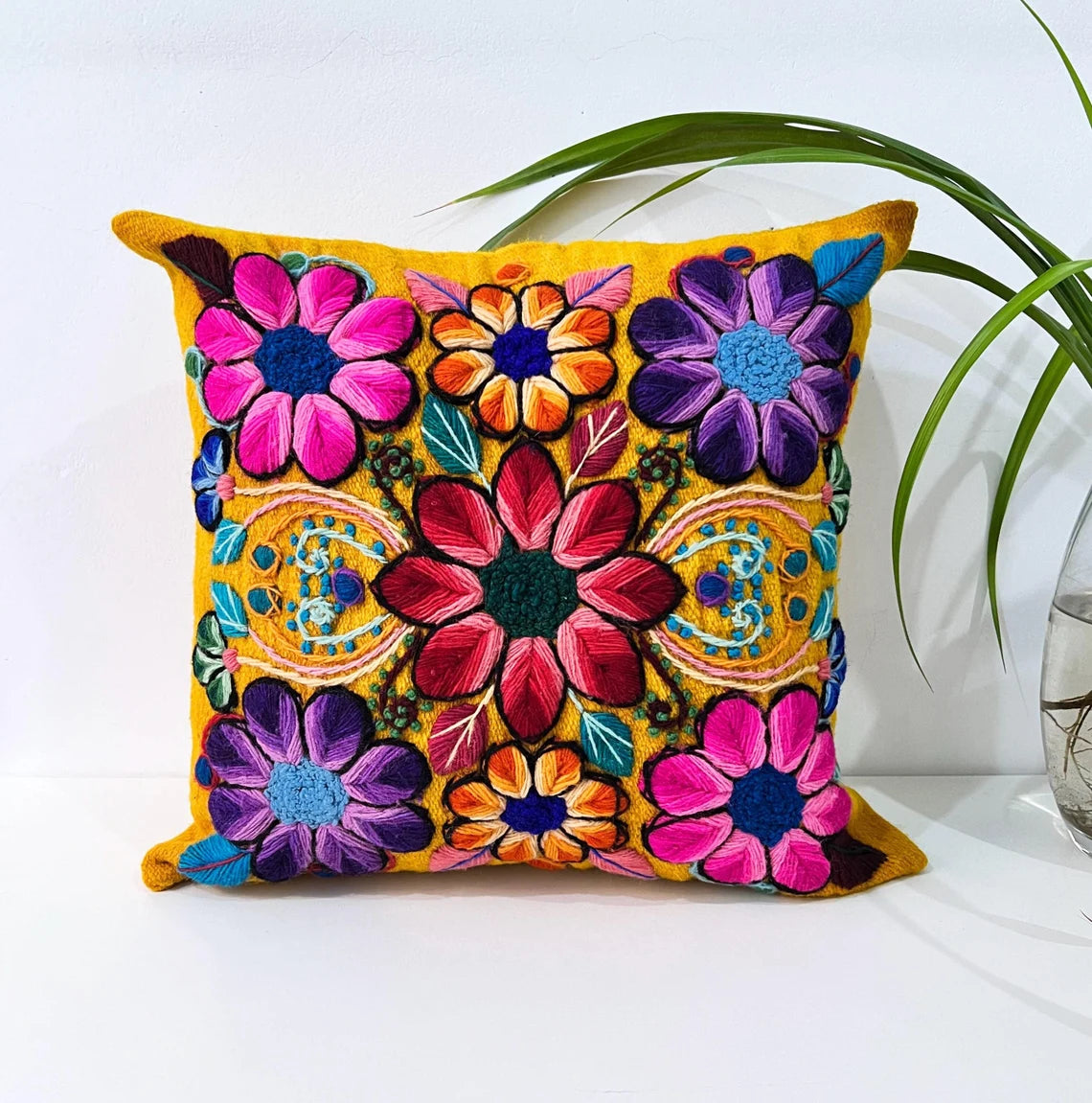 Colorful Floral Pillow Cover