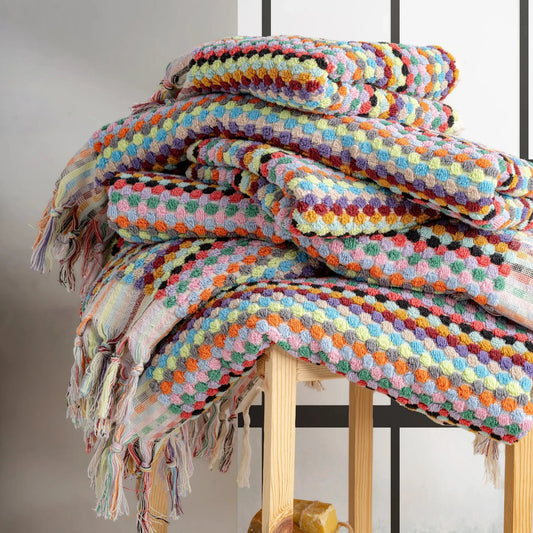 Handmade Organic Cotton Rainbow Bath Towel