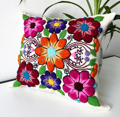 Colorful Floral Pillow Cover