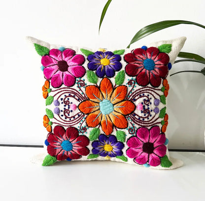 Colorful Floral Pillow Cover