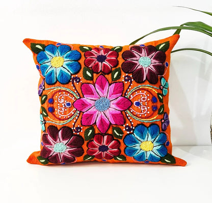 Colorful Floral Pillow Cover