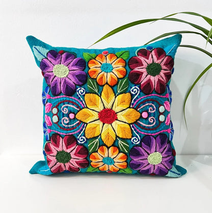 Colorful Floral Pillow Cover