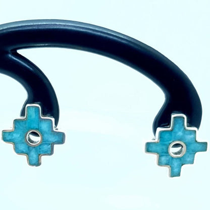 Inca Cross Earrings 950 Silver